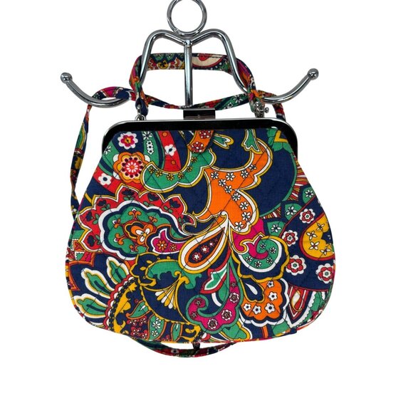 Vera Bradley Cotton Carson Mini Shoulder Bag With Vibrant Floral Paisley Pattern - Picture 1 of 12